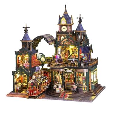 Imagem de Maquete de Casa Miniatura para Montar 1:24 - Modelo Criativo de Cidade, Capa Protetora e Caixa de Música, Presente Ideal para Natal e Aniversário