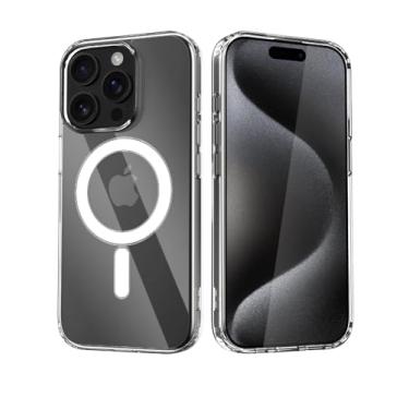 Imagem de Capa transparente compatível com iPhone 15 Pro Max, [compatível com Magsafe] [antiamarelamento] [proteção de nível militar] à prova de choque fina para iPhone 15 Pro Max de 6,7 polegadas, transparente