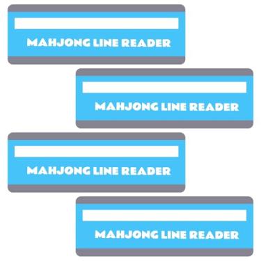 Imagem de Yuomeaz 4 Pcs Mahjong Line Reader, Blue PET Mah Jong Card Line Reader Guide, Reusable Mah Jongg Rules Helpers Lines Marker Accessories Gifts for Mahjong Players & Beginners