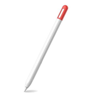 Imagem de Capa protetora de silicone para Apple Pencil Pro com cores contrastantes (branca)
