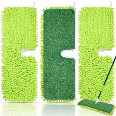 Imagem de Pacote com 3 almofadas de esfregão de 45,7 cm de 2 lados para cabeça de esfregão de microfibra de 2 lados Libman, almofadas úmidas secas de dupla face para limpeza de piso de madeira e superfícies