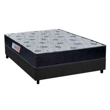 Imagem de Cama Box Casal: Colchão Ortopédico Orthoflex Foggia Sogni Unic Face + Base CRC Suede Gray(138x188)