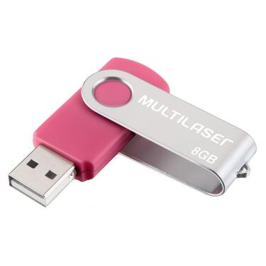 Imagem de Pen Drive Multilaser Pd687 Twist2 08 Gb Usb 2.0 Rosa