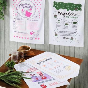 Imagem de Pano De Prato Lomaer Sacaria 50 X 70cm Especial Receitas 12 Unidades