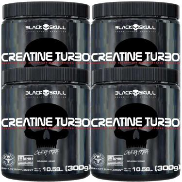 Imagem de Combo 4x Creatina turbo 300g Black Skull Caveira Preta