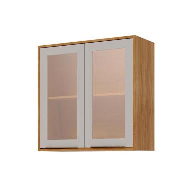 Imagem de Armário Aéreo P- Cozinha Brilhante C- 2 Portas 80cm Cinamomo-off White - Mgm