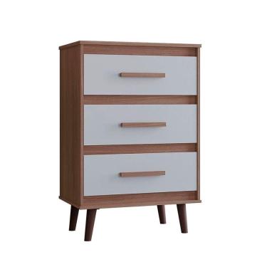 Imagem de Cômoda Para Quarto Pé Palito 3 Gavetas Lima Savana - Off White