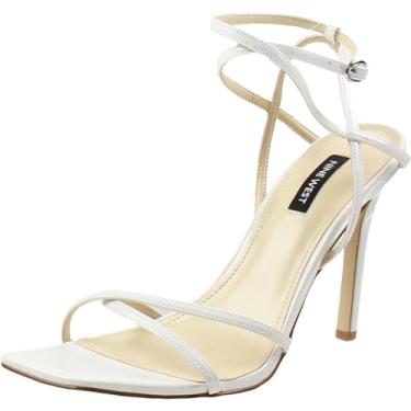 Imagem de Nine West Sandália feminina de salto Tidle, Patente branca, 37