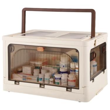 Imagem de Caixa de armazenamento de medicamentos com alça, caixa extra grande de primeiros socorros de 39,9 cm, caixa de transporte organizadora de medicamentos portátil, caixa de armazenamento multiuso de