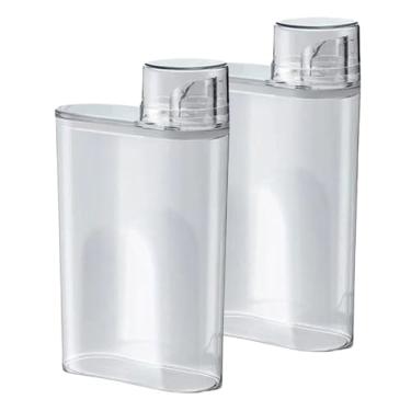 Imagem de Kit 2 Pote Hermético 1200ml com Copo Medidor Bico Dosador Multiuso para Mantimentos Lavanderia Cozinha