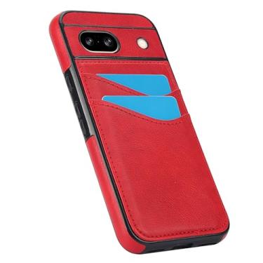 Imagem de KUWAI Capa para Google Pixel 8A capa fina e elegante TPU e capa de couro de policarbonato rígido para Google Pixel 8A capa carteira porta-cartão à prova de arranhões anti-queda feminina masculina capa