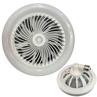 Imagem de Luz do ventilador, ventiladores de teto com luzes,Luz LED com ventilador de soquete pequeno | Luz branca moderna do ventilador de teto, lâmpada do ventilador do quarto para sala de estar, sala