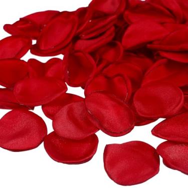 Imagem de Classicseali 200 pétalas vermelhas, pétalas de rosa vermelha, pétalas de rosa de seda, pétalas de flores falsas para casamento, noite romântica, dia dos namorados, decoração de casa