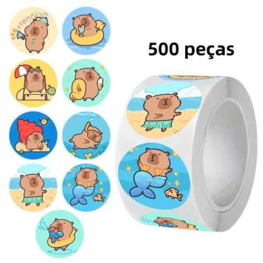 Imagem de Adesivos De Capivara Em Estilo Cartoon 500pcs/Rolo Para Laptop, Notebo