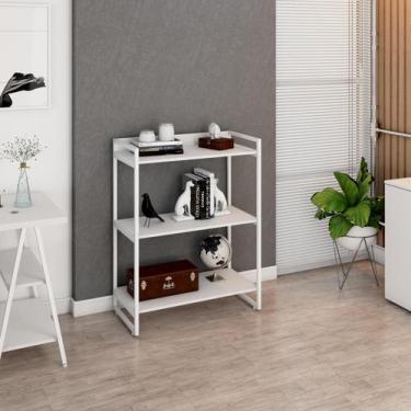 Imagem de Estante Kuadra 80X40X104cm C/03 Prateleiras Estrutura Branca - Compace