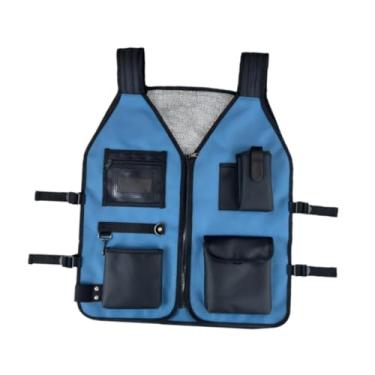 Imagem de Whtkoph Colete de trabalho para eletricista com vários bolsos, em tecido Oxford impermeável, ideal para engenheiros e artesãos.