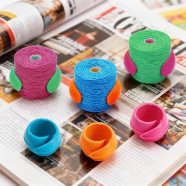 Imagem de 25 peças de abraçadeiras de carretel de linha, suportes flexíveis de silicone para máquina de costura, organizadores de linhas de bordado, evitam que as caudas se desenrolem, em casa e no artesanato