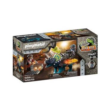Imagem de Playmobil - Triceratops Batalha Pelas Pedras Lendárias - Dino Rise - 70627