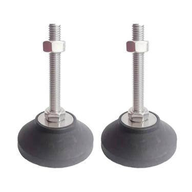 Imagem de Niveladores de base de borracha, 2 peças de pernas ajustáveis para móveis M6, pés de nivelamento de metal rosqueados, niveladores de móveis facilmente ajustáveis, para todos os tipos de pés de móveis