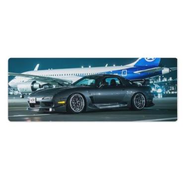 Imagem de HouLaiZhe JDM Tapetes de mesa de carro ンーーーRX7 JDM Gaming Mouse Pads Tapetes de mesa grandes para teclado de mesa Tapete de computador 30 x 80 cm