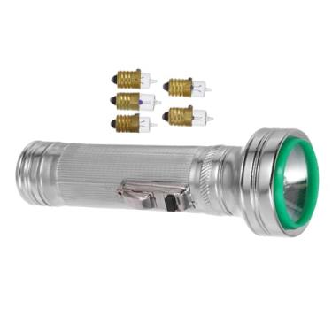 Imagem de ORFOFE Lanterna de mão vintage dos anos 80, lanterna de metal retrô com luz vermelha para uso noturno, lanterna externa portátil para acampamento e emergências