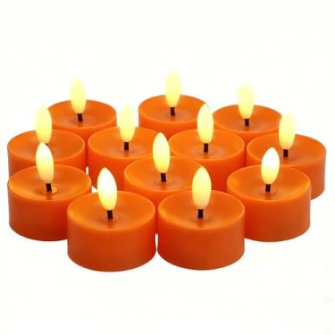 Imagem de CANDLE CHOICE Luzes de chá sem chamas operadas por bateria, pavio preto realista, cintilante, LED, velas de tealight, mesa de casamento, centros de mesa, decorações de Natal, Halloween, pilhas