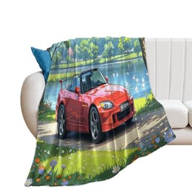 Imagem de HouLaiZhe Cobertor super macio de flanela anime JDM S2000 primavera leve cobertor refrescante para sofá-cama cadeira sofá carro viagem ao ar livre leve quente 76 cm x 127 cm