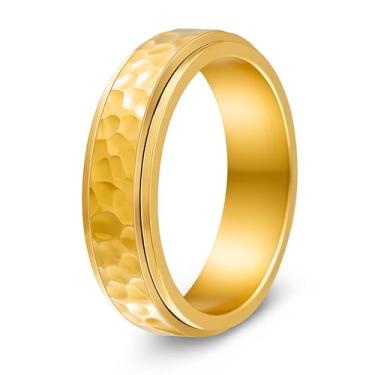 Imagem de Udolfly Anéis de ansiedade para homens e mulheres, anéis de alívio de estresse para adultos, anéis de aço de titânio, 8, Metal, Sem pedra preciosa