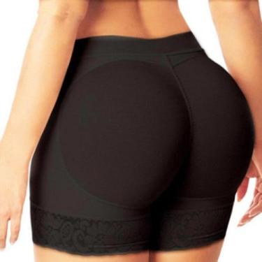 Imagem de Calcinha Short com Enchimento Levanta Bumbum Aumenta Bunda - MHR, Pret