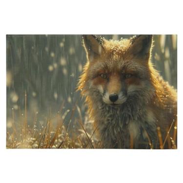 Imagem de CEBUGI Tapete de área 60 x 90 cm macio lavável tapete antiderrapante com forro de borracha tapetes de área de raposa para sala de estar, quarto, decoração de casa