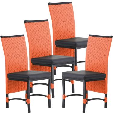 Imagem de 4 Cadeira Corda Náutica Saia Longa Cozinha área Edícula Terra Cota