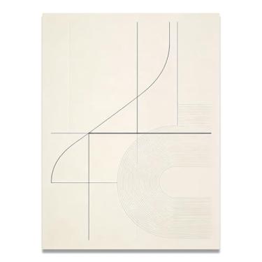 Imagem de Equilíbrio na simplicidade Arte em tela minimalista: Serenidade tons neutros grande área em branco para decoração de espaço calmo 60 x 90 cm sem moldura