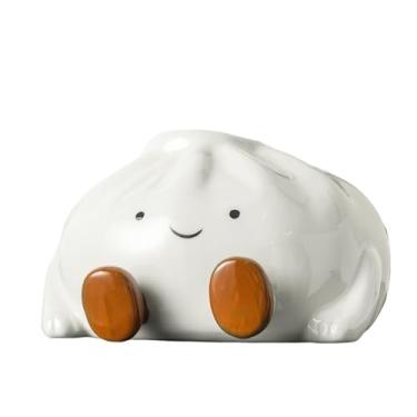 Imagem de Tampa Para Caixa De Lenços,Recipiente De Cerâmica Coelho Para Papéis | Caixa De Lenços Decorativa - Para Cômoda Mesa De Jantar Criado Mudo Mesa De Centro Toucador Sala De