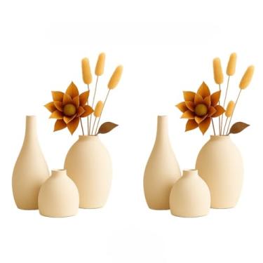 Imagem de Trio de Vasos Decorativos em Cerâmica Fosca Minimalista 5 Modelos Modernos Sala de Estar Trio Bojudo(KIT 2 TRIO BOJUDO)