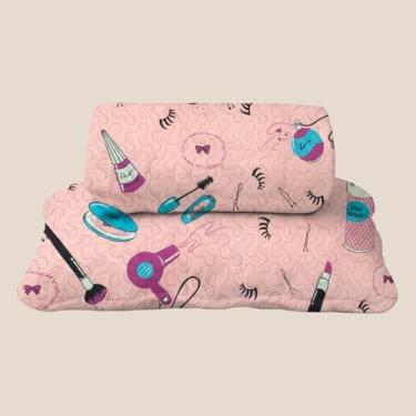 Imagem de Kit Colcha Cobre Leito Infantil Solteiro Estampado 240x160cm Dupla Face 2 Peças Matelado 100% Poliéster Macio e Divertido Colcha Glamour Cozzilar (Modelo 8)