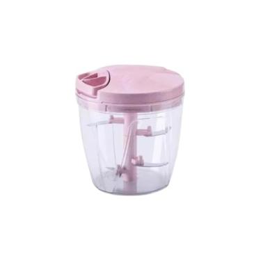 Imagem de Processador de Alimentos Manual Magic Mixer, 3 em 1, 5 Lâminas em Aço Inoxidável, Rosa, 900ml, Batedor e Triturador Inclusos