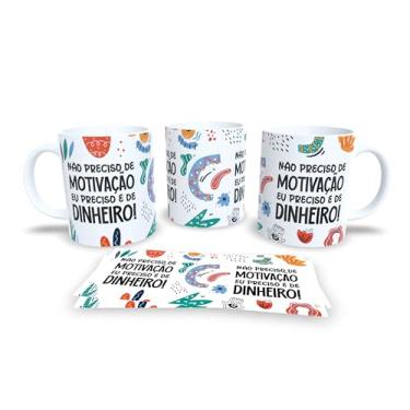 Imagem de Caneca Branca com Estampa de UFO e Alienígena, Tema Espacial, Design Divertido com Frase em Português (15435)