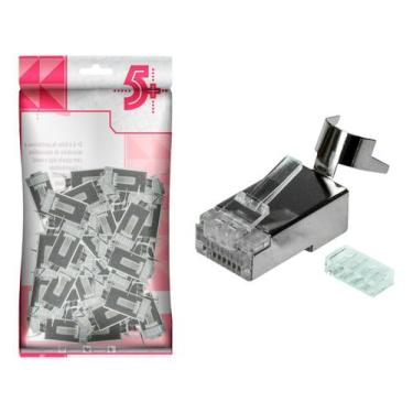 Imagem de Kit Com 50 Unidades Plug Conector Rede Cat8 Especial - 5+