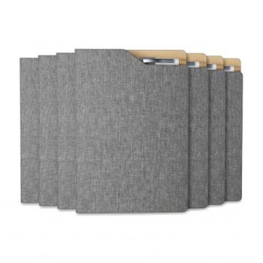 Imagem de Caderno de Anotações Executivo com Capa Dura em Material Reciclável, 80 Folhas Pautadas Bege, Suporte para Caneta, 21,3x14,5cm (10, Cinza)