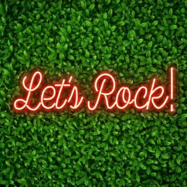 Imagem de Painel Luminoso Neon Led Lets Rock! Decoração Festa Branco 127/220v (Vermelho)
