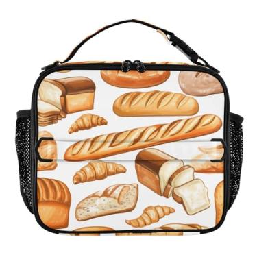 Imagem de Joisal Bread Bakery Prints, Lancheira para mulheres, meninas, lancheira com alça de ombro, masculina, infantil, lancheira para trabalho, escola, linda bolsa térmica floral