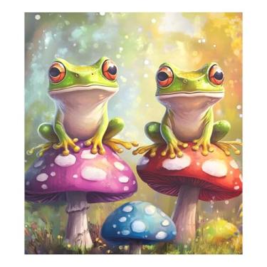 Imagem de Sapo Cogumelos Lavadora de Louça Magnética Decoração de Porta Frontal, Capa de Porta de Lava-Louças 58 cm L x 66 cm A