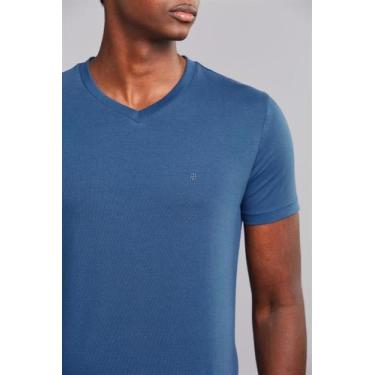 Imagem de Camiseta Manga Curta Básica Malha Slim Fit - Azul Noturno - HIGHSTIL, 