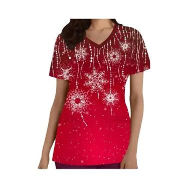 Imagem de Camisetas Adultas Com Decote Em V Tamanhos S-3XL Uniformes De Trabalho