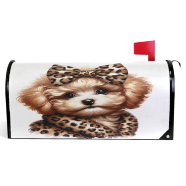 Imagem de TSENQUE Capas decorativas de caixa de correio magnéticas fofas cachorrinho de vinil caixa de correio envoltório inverno caixa de correio moderna decoração de jardim tamanho padrão 52,6 x 45,8 cm