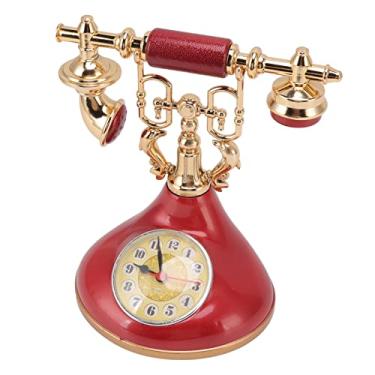 Imagem de YOUTHINK Despertador de Telefone Vintage, Despertadores Relógio de Telefone Temporizador Antigo Alimentado por Bateria para Casa, café, Escritório, Quarto, Sala de Estar, Decoração de Mesa, Alarme