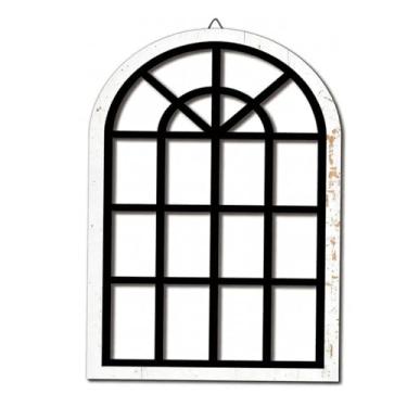 Imagem de MotiveTech Espelho de parede com janela arqueada, detalhe minimalista artístico, espelho com moldura de janela, espelhos de parede decorativos, para lareira ou, Preto