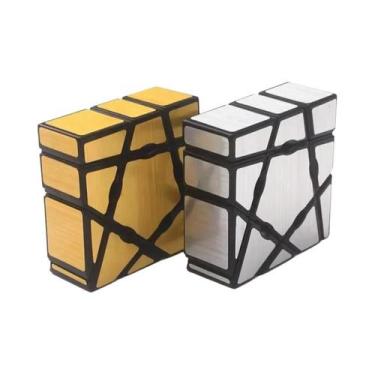 Imagem de Cubo Mágico YongJun 133 Prata E Ouro Fantasmas E Demônios Brinquedo Ed