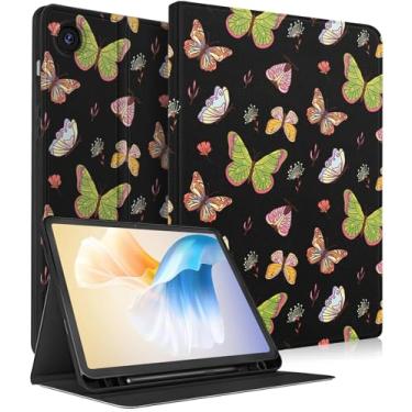 Imagem de Wazzasoft Capa para Samsung Galaxy Tab A9+ – Capa fólio inteligente com porta-lápis embutido, design bonito para tablet Samsung A9 Plus, capa de 11 polegadas (SM-X210/X216/X218), capa borboleta