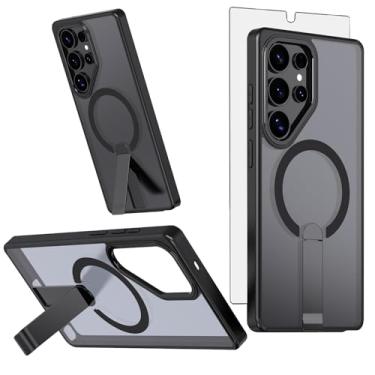 Imagem de Asuwish Capa de celular para Samsung Galaxy S25 Ultra 5G com protetor de tela de vidro temperado magnético e acessórios de suporte rígido à prova de choque S25Ultra 25S S 25 25Ultra 6.9 2025 feminino